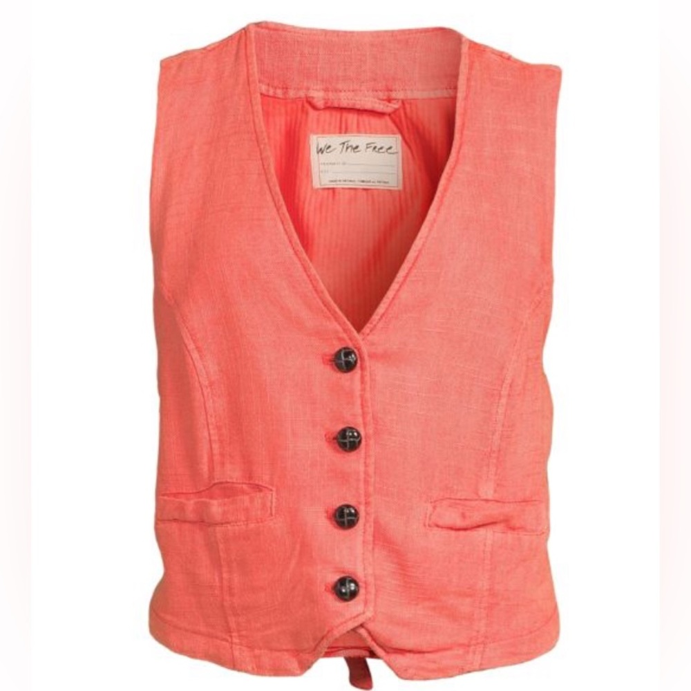 Free People NWT Charley linen blend vest